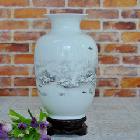 景德镇陶瓷器 冬瓜雪景花瓶 现代时尚工艺品家居摆设装饰品